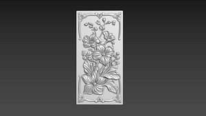 3D Orchids Flowers Relief model