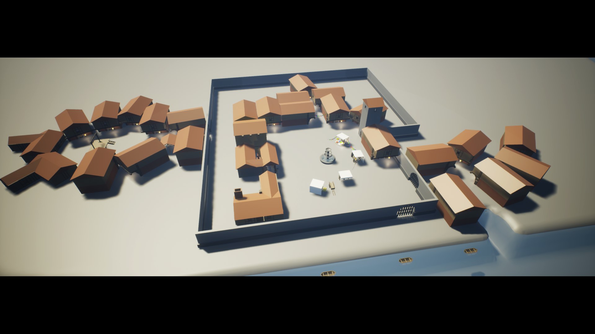 3D Model Low Poly Medieval Village - TurboSquid 2243733