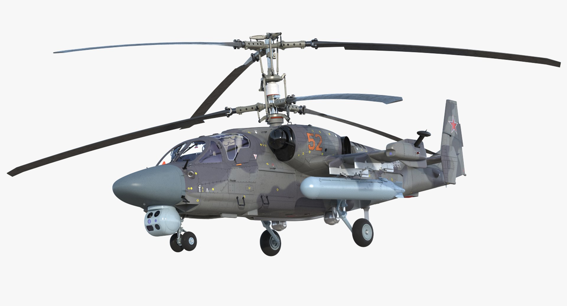 Attack Helicopter KA52 Black Shark Hokum A 3D model preview