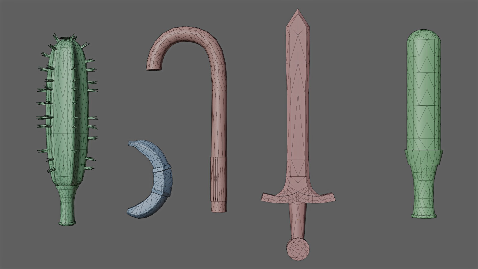 Ridiculous Weapons Game Asset Pack 3D model https://p.turbosquid.com/ts-thumb/sF/urZQBS/4E/wireframeimage_1/jpg/1706305547/1920x1080/fit_q87/d8628fa0c24881e9bf61ed7ab24a7b3f0462304d/wireframeimage_1.jpg