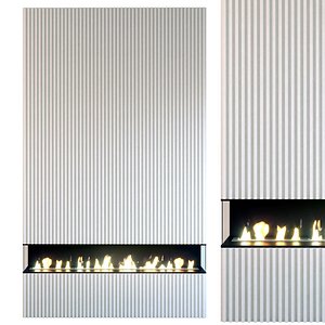 Wall Panel Set 216 Fireplace 3D model