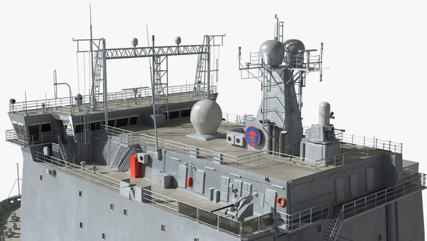 3D модель Десантный корабль RFA Cardigan Bay с вертолетом AW 101 Merlin ...