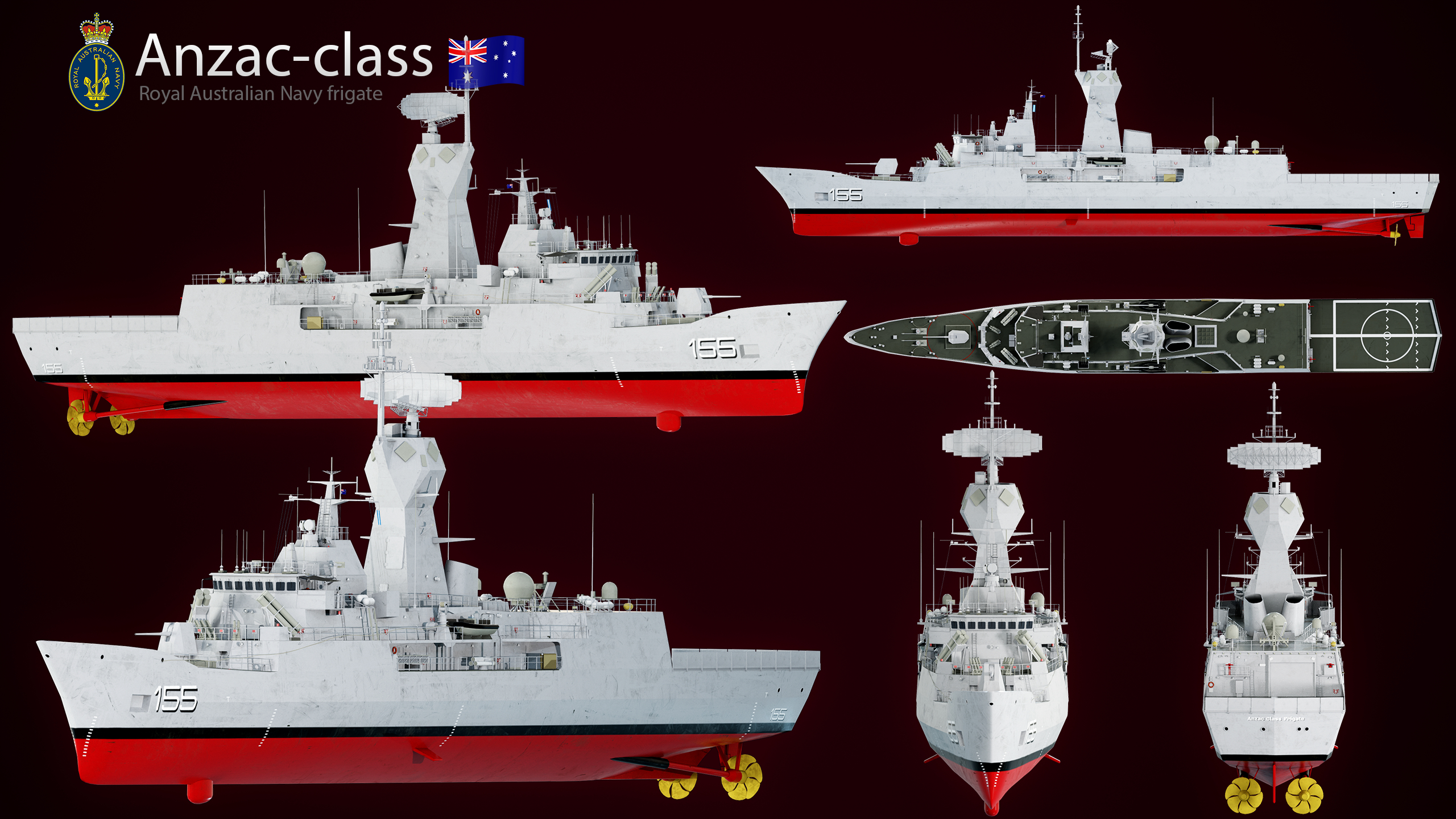 modelo 3d Fragata clase Anzac - TurboSquid 1860384