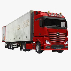 3D box trailer truck 2