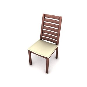 tall wooden dining chair 3d 3ds