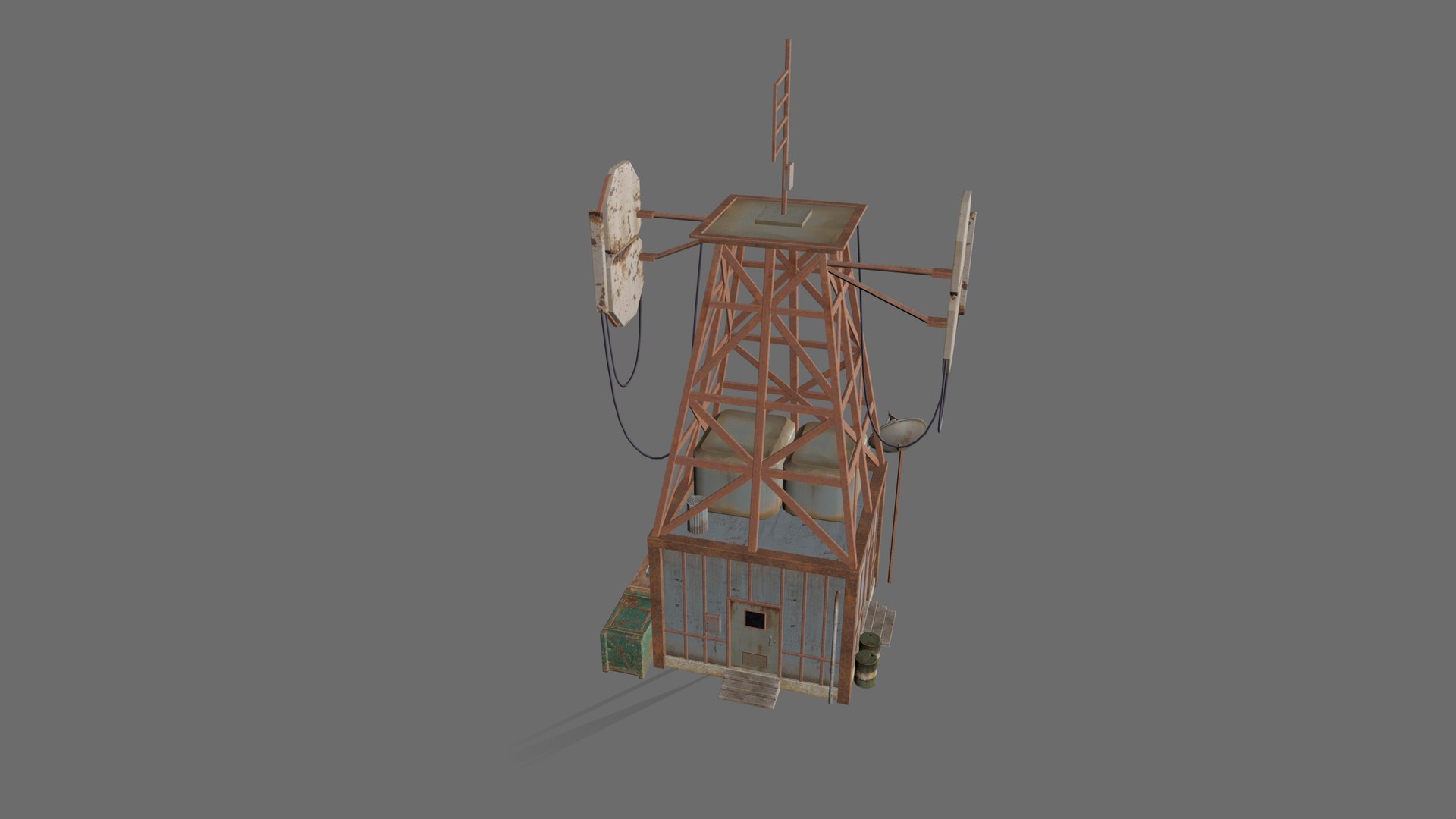 Post-Apocalyptic Communication Tower 3D https://p.turbosquid.com/ts-thumb/sG/8ibZna/27/render_08/jpg/1791226738/1920x1080/fit_q87/83b56f3e9a68d97828b777b186123cf008828c63/render_08.jpg