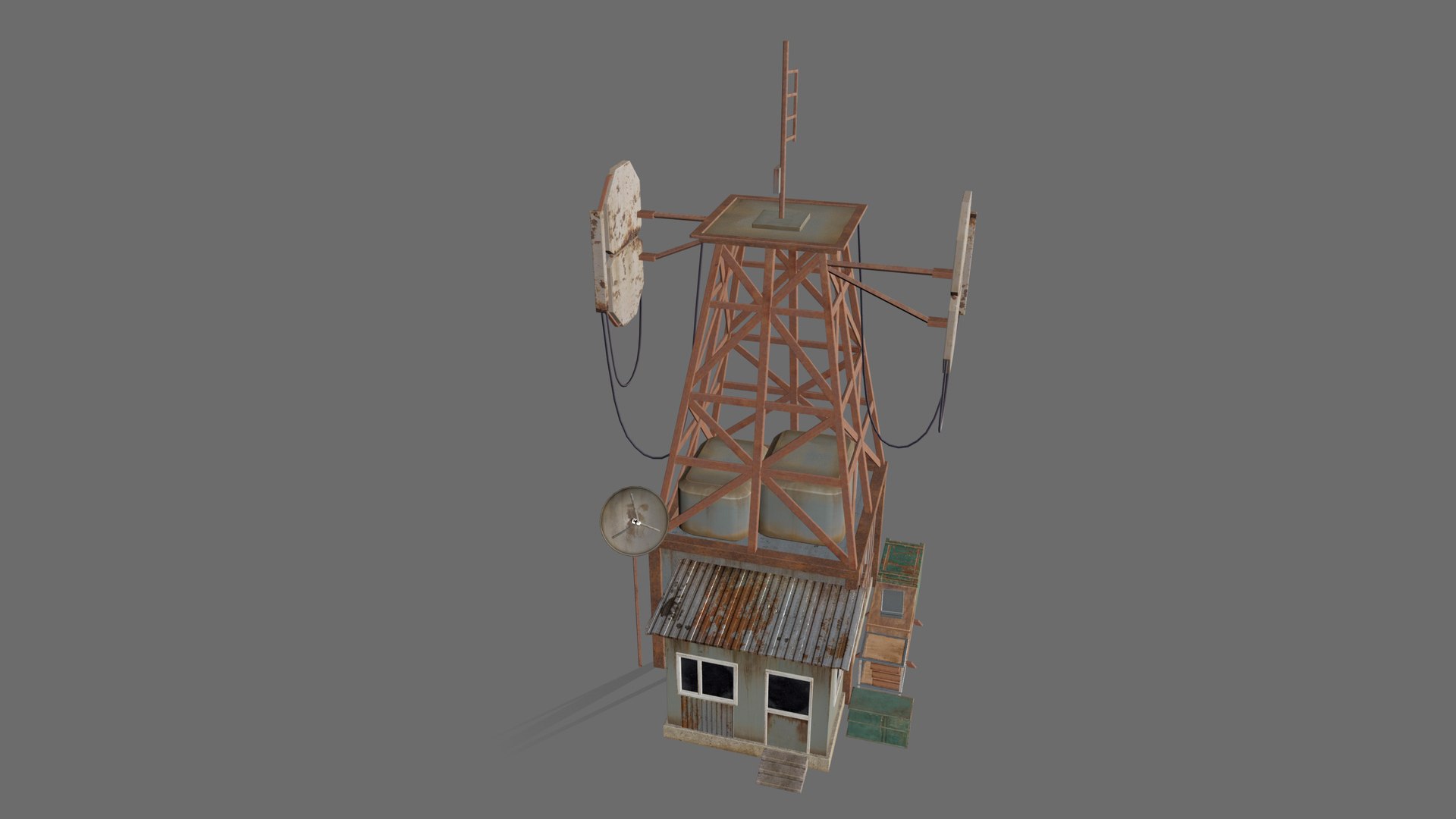 Post-Apocalyptic Communication Tower 3D https://p.turbosquid.com/ts-thumb/sG/8ibZna/FL/render_02/jpg/1791226734/1920x1080/fit_q87/79440a04f56730a67738e61b3153829bdef947d9/render_02.jpg
