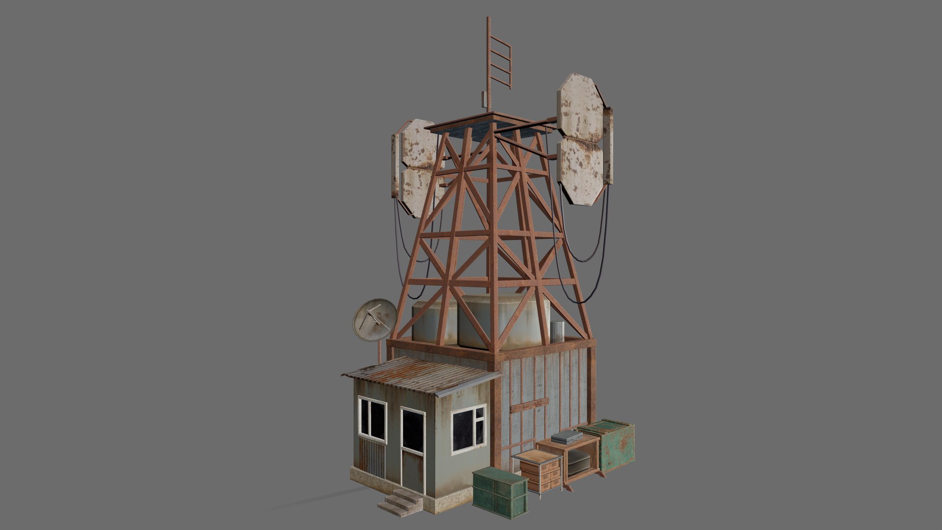 Post-Apocalyptic Communication Tower 3D https://p.turbosquid.com/ts-thumb/sG/8ibZna/f5/render_13/jpg/1791226742/1920x1080/fit_q87/e5c8f56277662189fb44c35290640aaaee322c3a/render_13.jpg