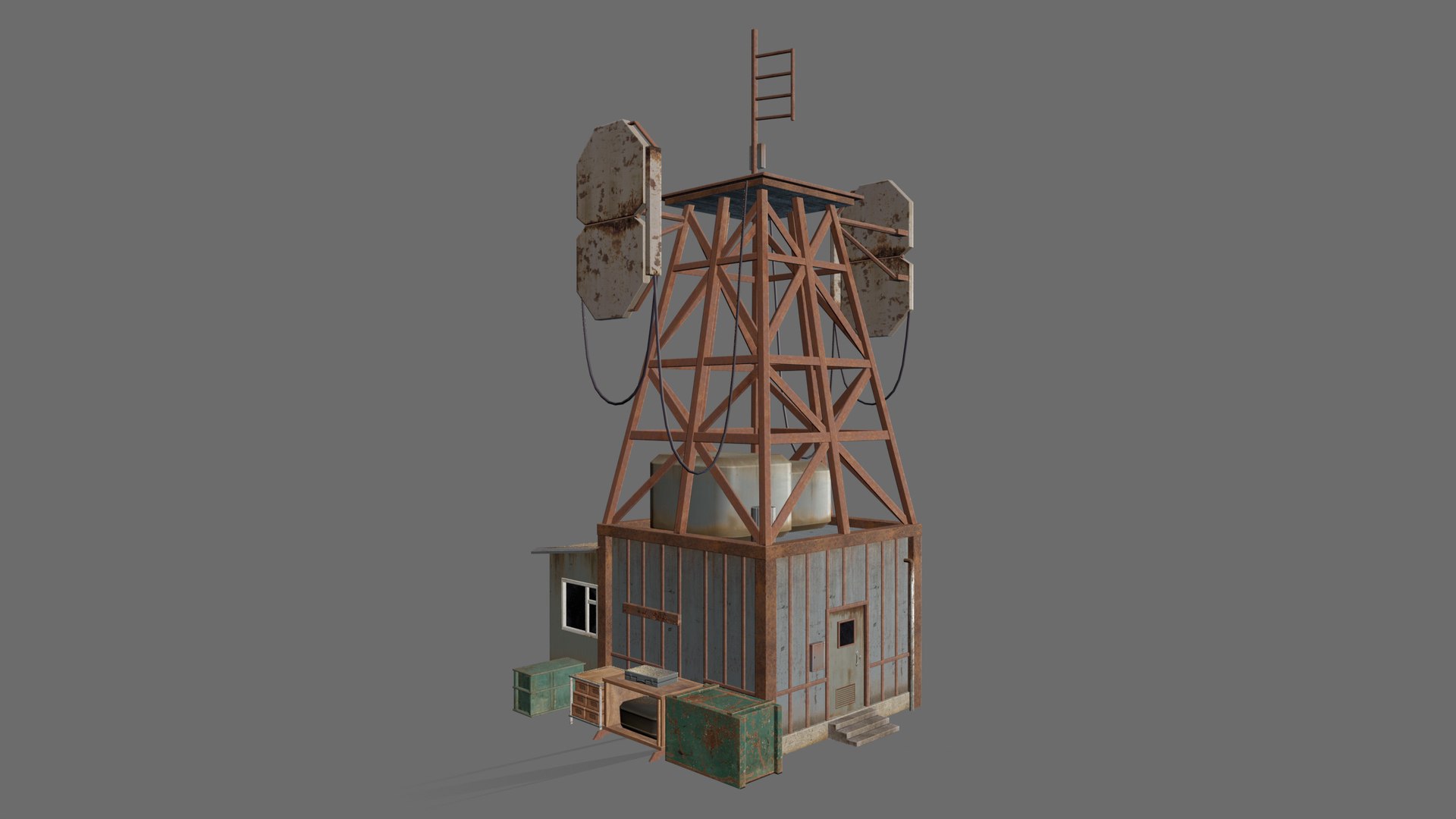 Post-Apocalyptic Communication Tower 3D https://p.turbosquid.com/ts-thumb/sG/8ibZna/hi/render_16/jpg/1791226744/1920x1080/fit_q87/c8b9ede938598dff152836bde1e086a821dc9def/render_16.jpg