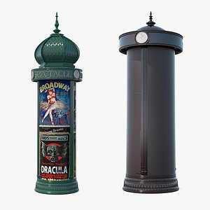 3D vintage advertising column model