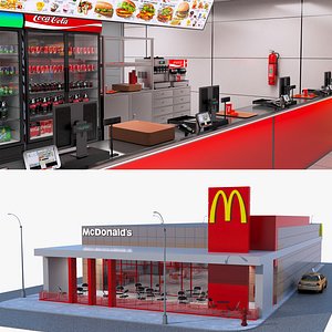 McDonalds Restaurant - High detail 3D model