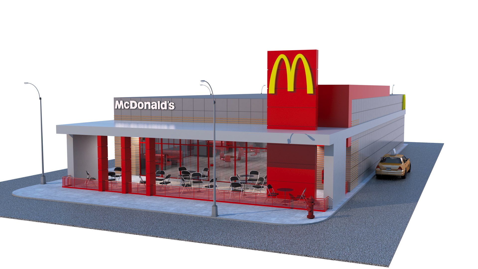 McDonalds Restaurant - High Detail 3D Model - TurboSquid 1905425