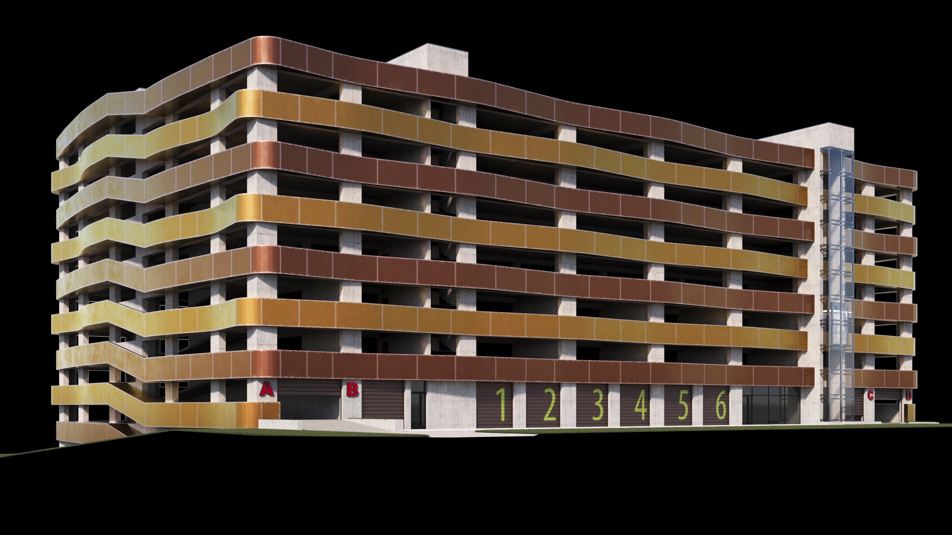 Multistorey Car Parking Building - TurboSquid 2637975
