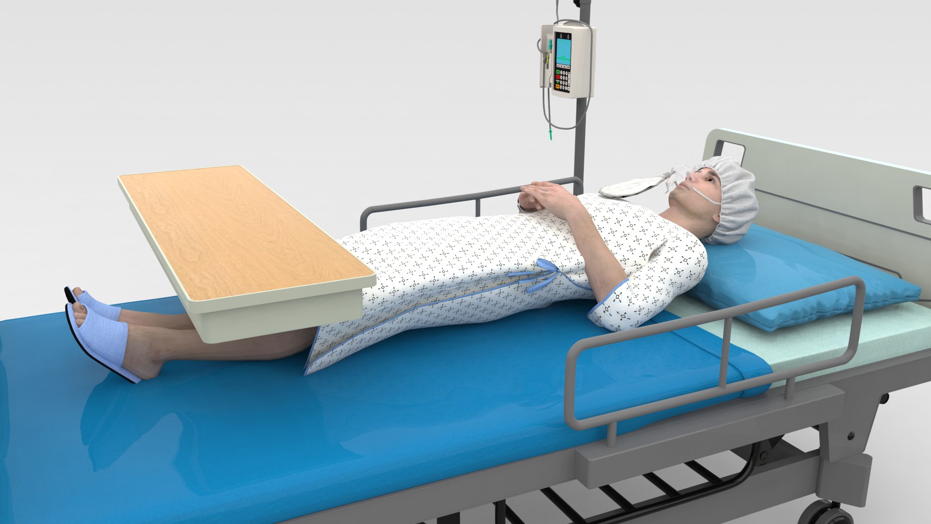 3D Patient in Bed - White Gown https://p.turbosquid.com/ts-thumb/sG/IUwPzr/Us/007/png/1636468522/1920x1080/fit_q87/956cf676263a038326f761f0b6b17e469e811487/007.jpg