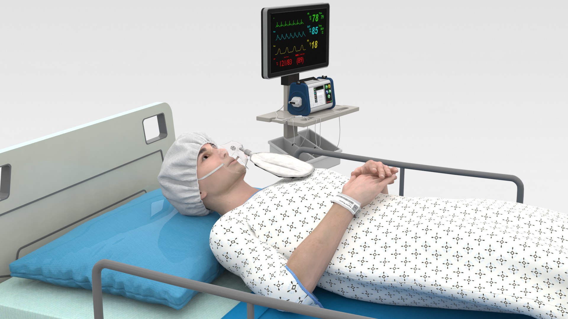 3D Patient in Bed - White Gown https://p.turbosquid.com/ts-thumb/sG/IUwPzr/hJ/006/png/1636468520/1920x1080/fit_q87/c5de6dddb3eb9328397e2c6a08556669da4885d2/006.jpg