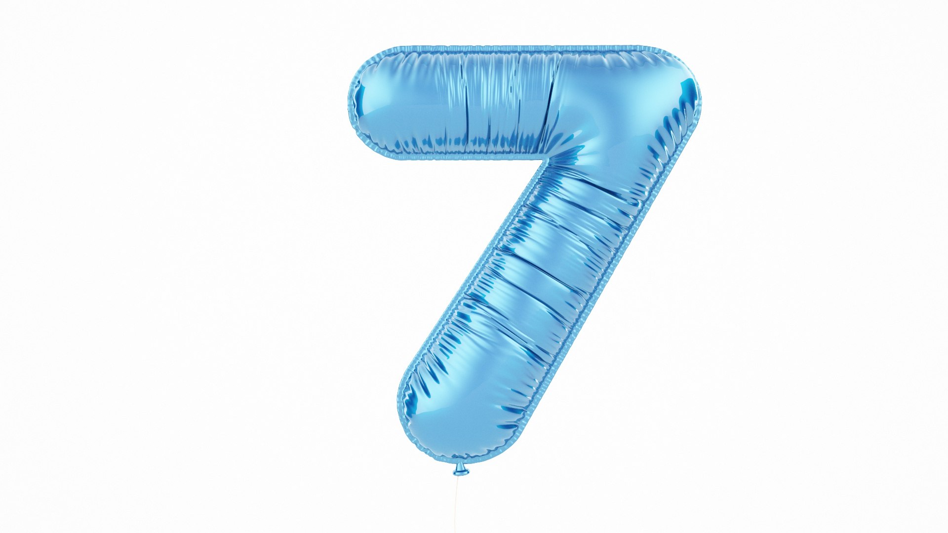 3D 3D Shiny Foil Balloon Number 7 model - TurboSquid 2145791