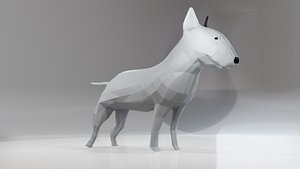 Dog Bull Terrier Low Poly