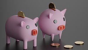 Piggy Bank With Coins