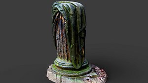 ancient mossy column temple ruins PBR photogrammetry model