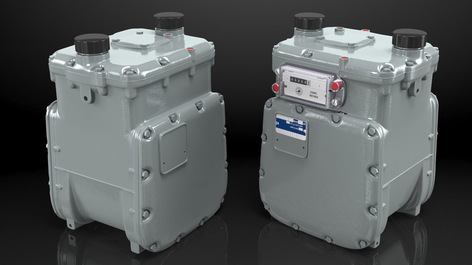 Diaphragm Gas Meter 3D model TurboSquid 1896292