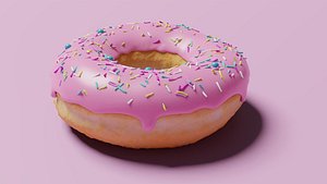 3D model Realistic donut with sprinkles 3D model