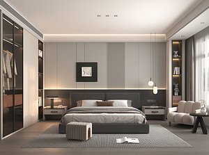 3D Modern Bedroom Scene 44