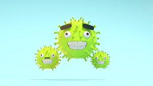 Cartoon Virus Character 3D model
