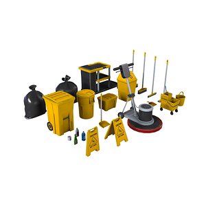 3D model Commercial Cleaning Pack V1 Equipment Game Ready PBR