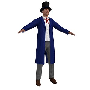 3d model wild west salesman man