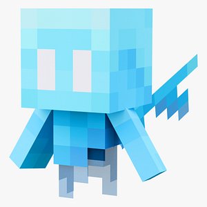 3D model Minecraft Allay Rigged 3D Model Game Ready 4K PBR