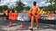 african american road worker 3D model