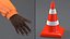 african american road worker 3D model