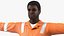 african american road worker 3D model