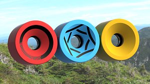 longboard wheels 3d model