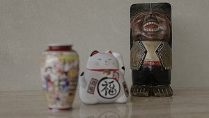 maneki neko ,indio picaro,japanese vase.