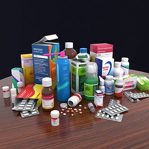medicine bottle box pack 3D