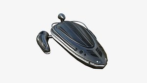 3D Alien Spaceship UFO H03 Dark Steel - Sci Fi Spacecraft Design