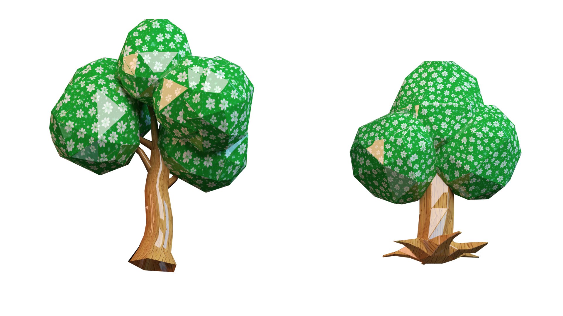 3D 18 Low Poly Tree Models With Textures - Compatible With All Major 3D ...