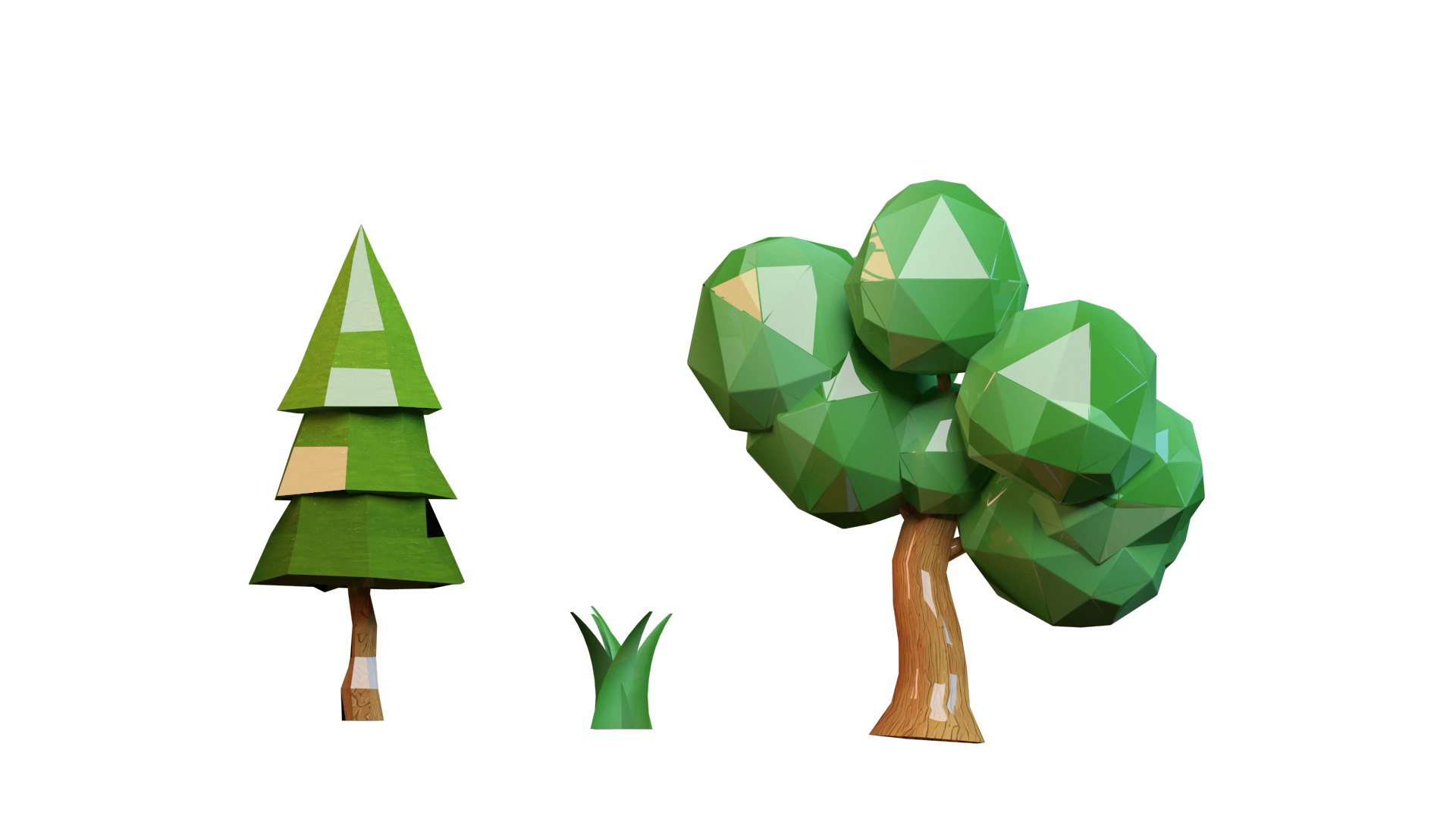 3D 18 Low Poly Tree Models With Textures - Compatible With All Major 3D ...