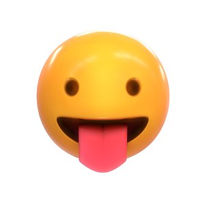 emoji face tongue 3D model