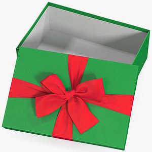 gift box open green 3D model