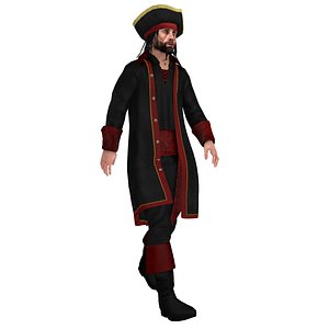 3d rigged pirate hat model