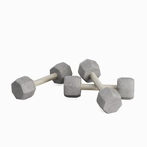 Concrete Dumbbell 04 3D model