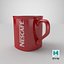 Nescafe Kaffeetasse rot mit Kaffee