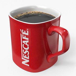 Nescafe Coffee Cup Red With Coffee 3D