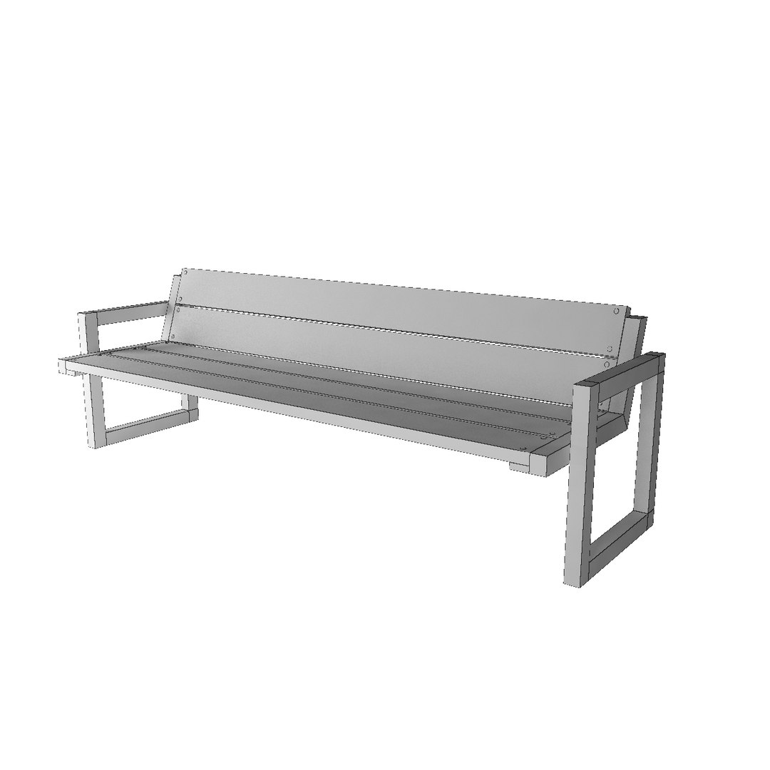bench 3d 3ds