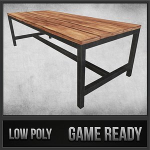 rustic wood table 03 max
