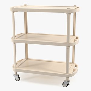 Hospital Rolling Cart Beige 3D model