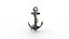 anchor karobelny and ship metal PBR game ready Low-poly 3D model