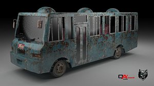 Rusty Bus-low poly Asian